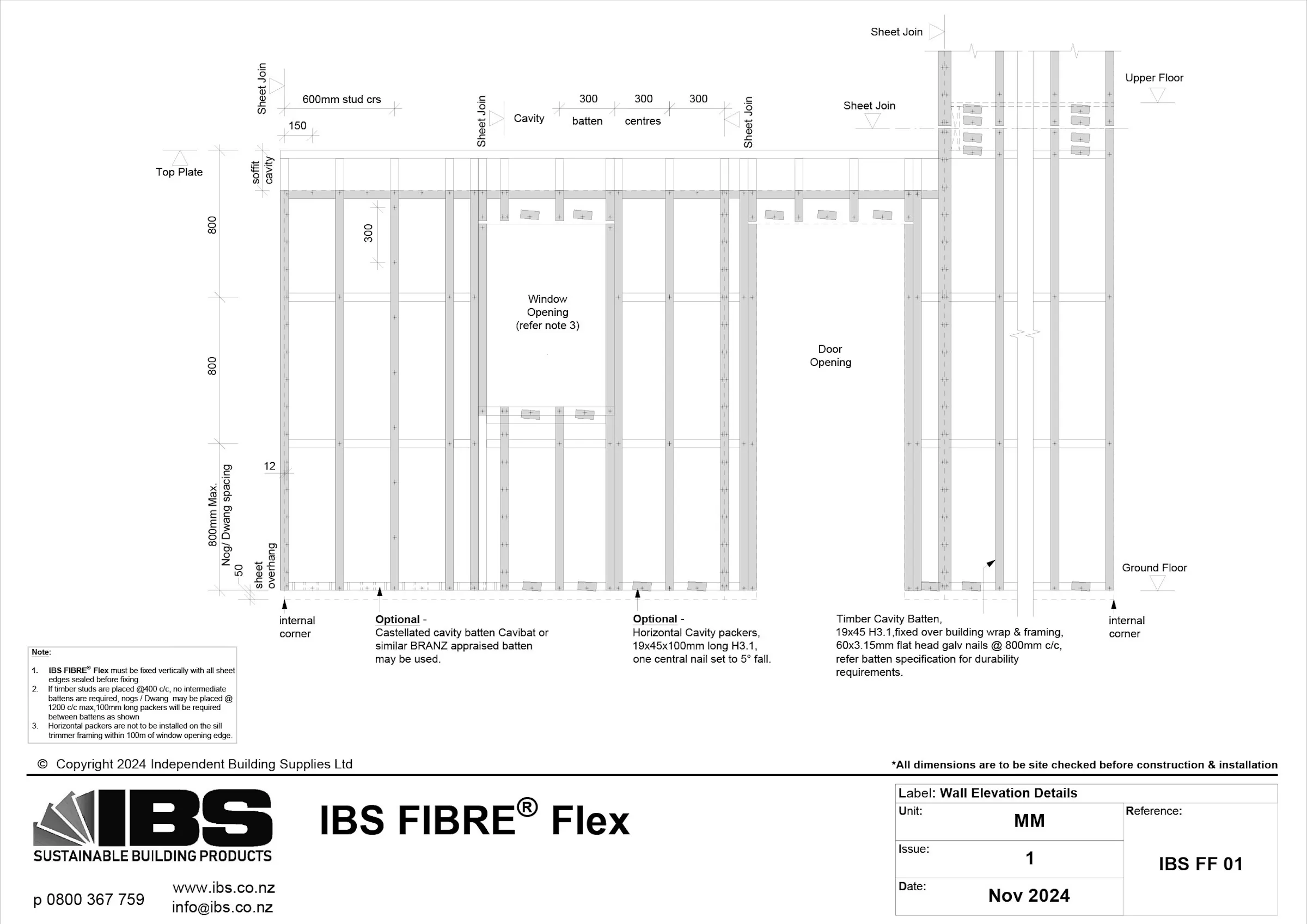 01 IBS FIBRE Flex Wall Elevation IBS FF 01