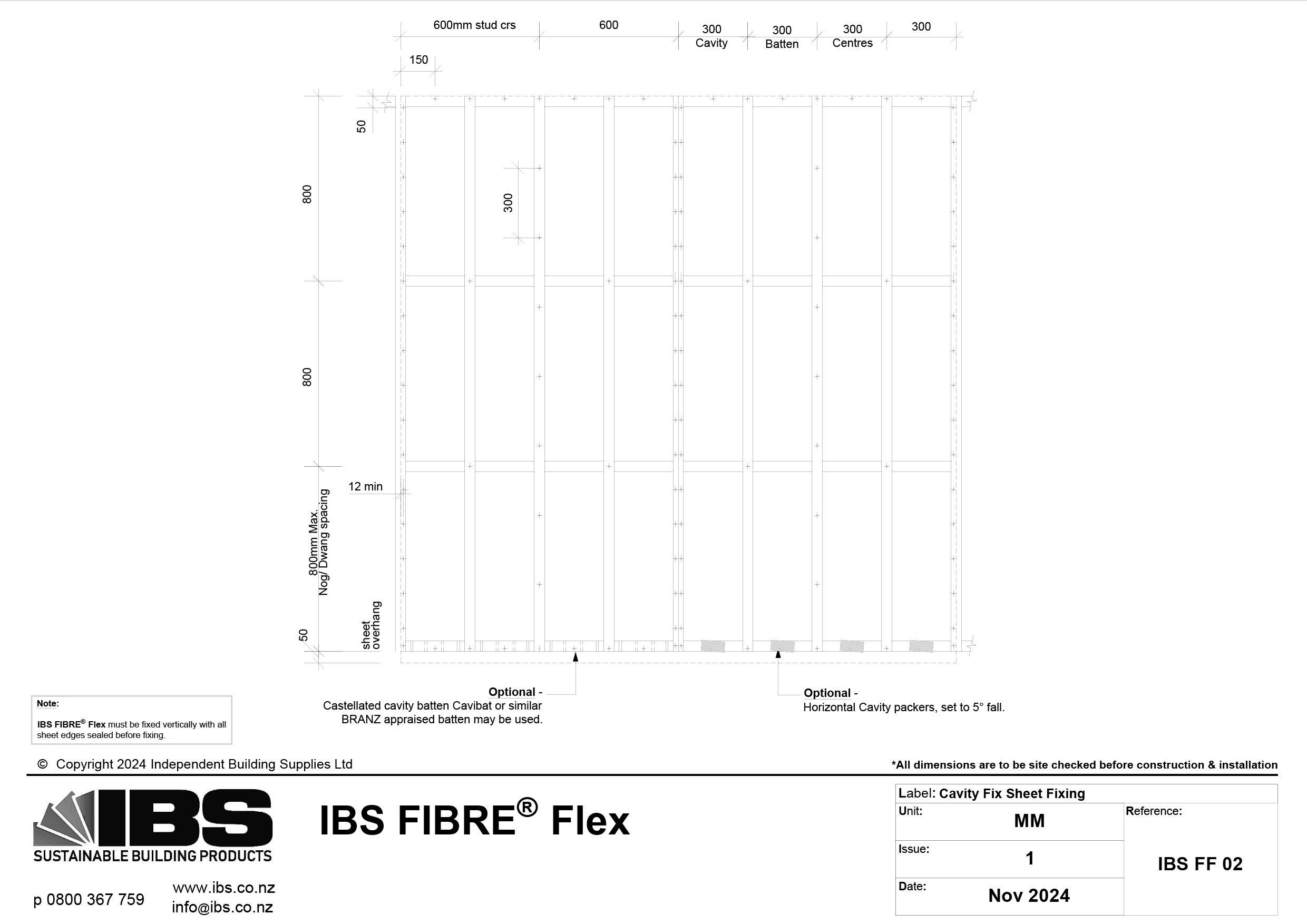 02 IBS FIBRE Flex Cavity Fix Sheet Fixing IBS FF 02