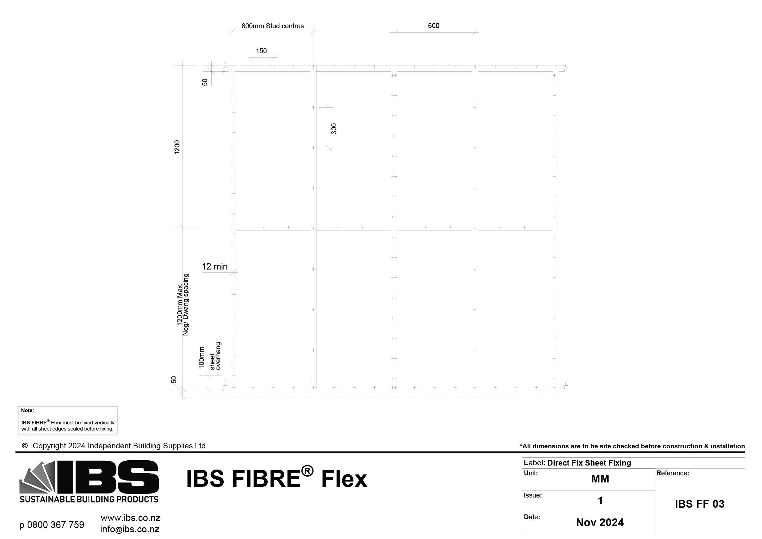 03 IBS FIBRE Flex Direct Fix Sheet Fixing IBS FF 03