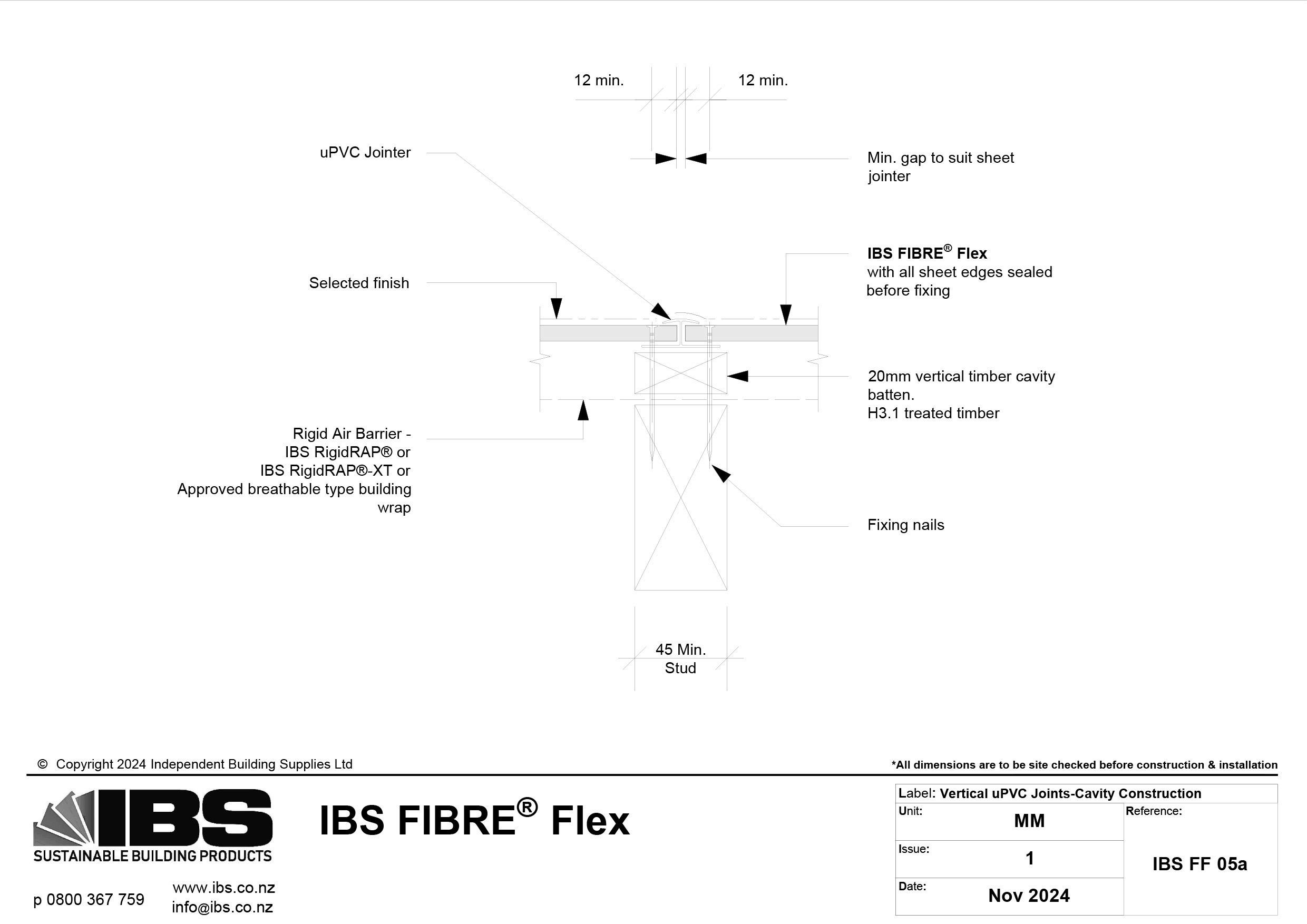 06 IBS FIBRE Flex Vertical u PVC Joints Cavity Construction IBS FF 05a