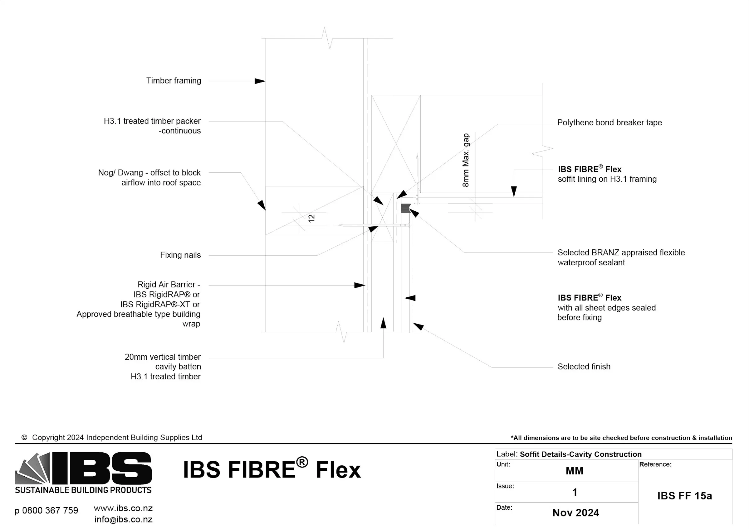 26 IBS FIBRE Flex Soffit Details Cavity Construction IBS FF 15a