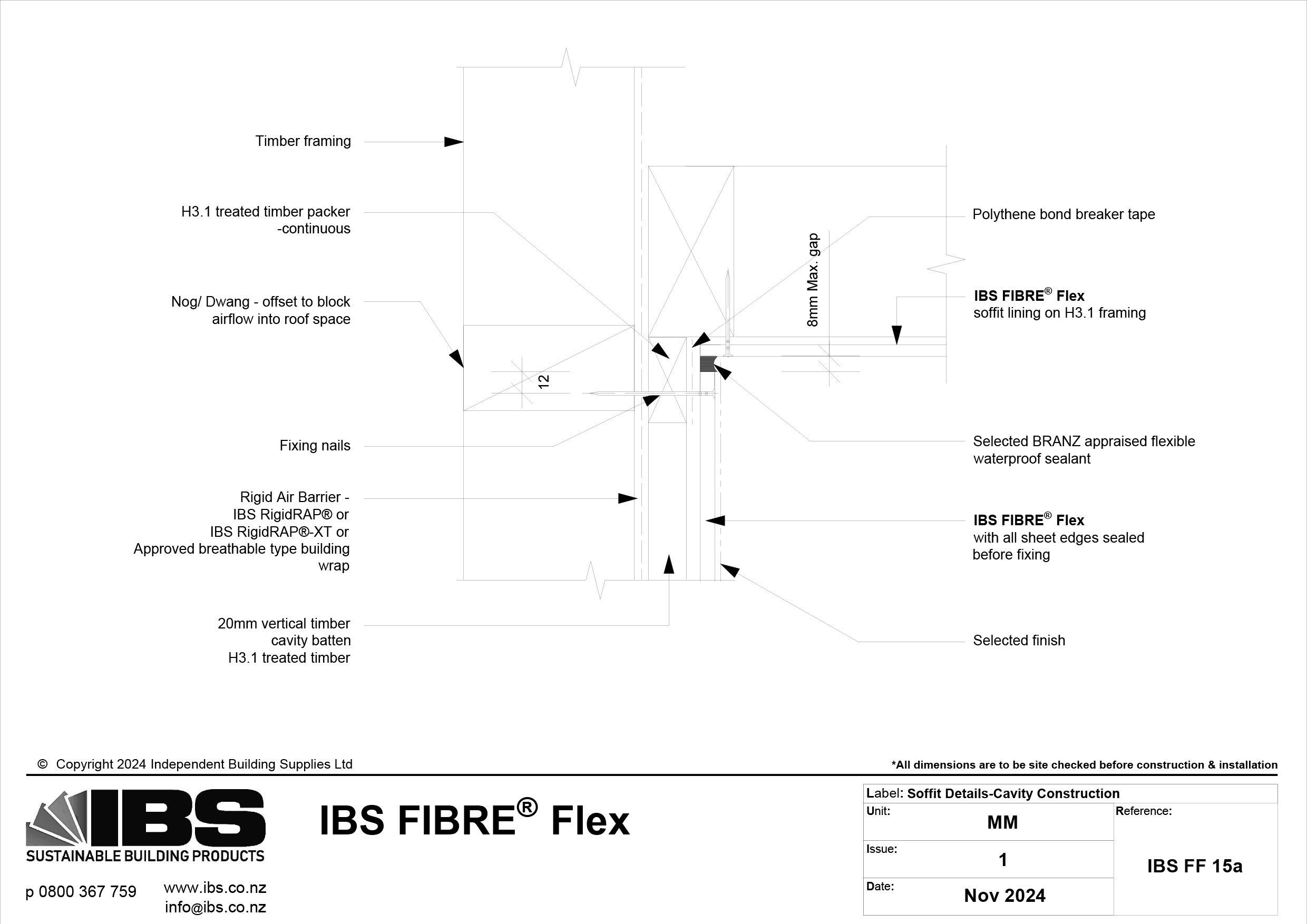 26 IBS FIBRE Flex Soffit Details Cavity Construction IBS FF 15a