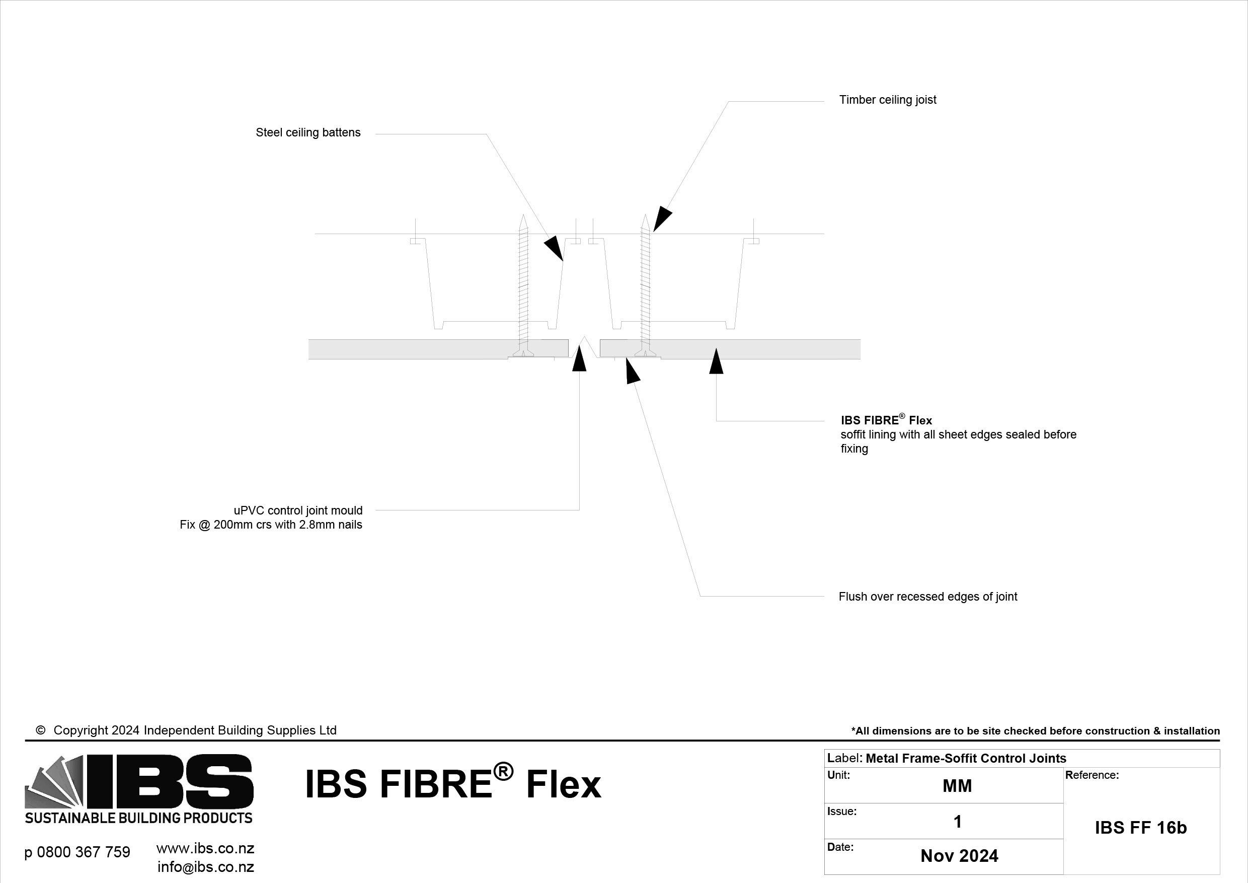 29 IBS FIBRE Flex Metal Frame Soffit Control Joints IBS FF 16b
