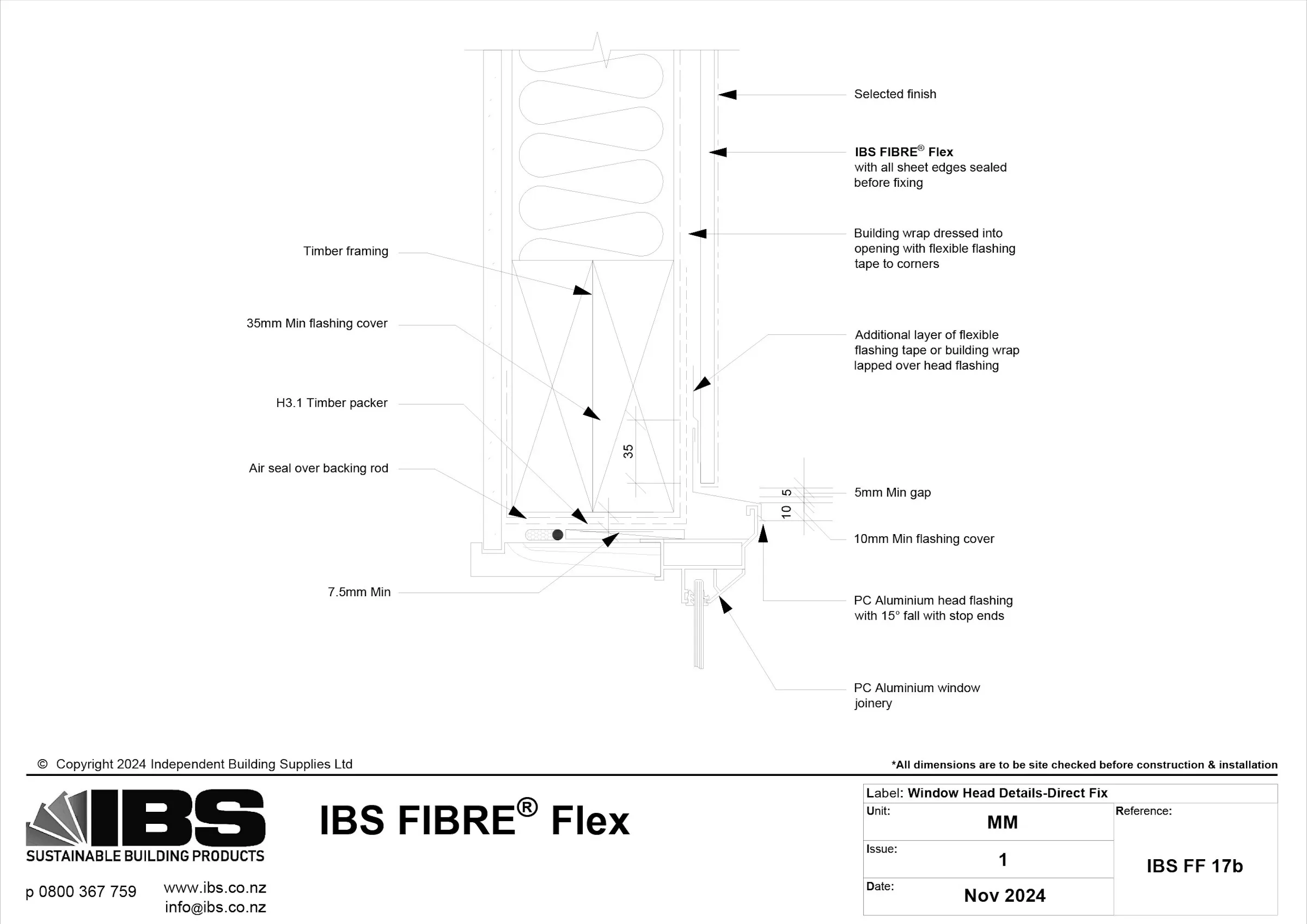 31 IBS FIBRE Flex Window Head Details Direct Fix IBS FF 17b