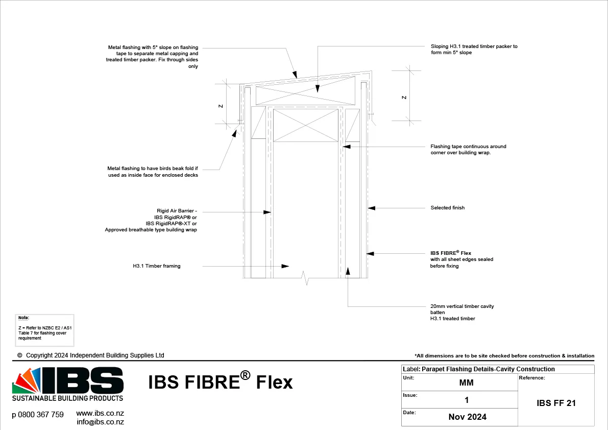 38 IBS FIBRE Flex Parapet Flashing Details Cavity Construction IBS FF 21
