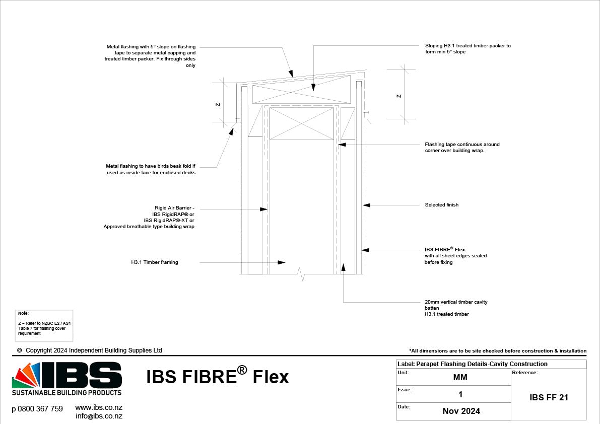 38 IBS FIBRE Flex Parapet Flashing Details Cavity Construction IBS FF 21