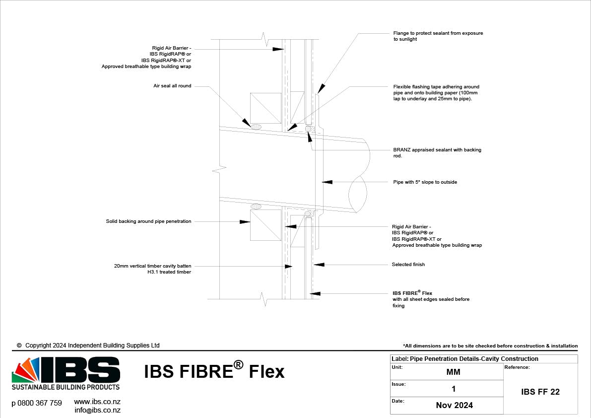39 IBS FIBRE Flex Pipe Penetration Details Cavity Construction IBS FF 22