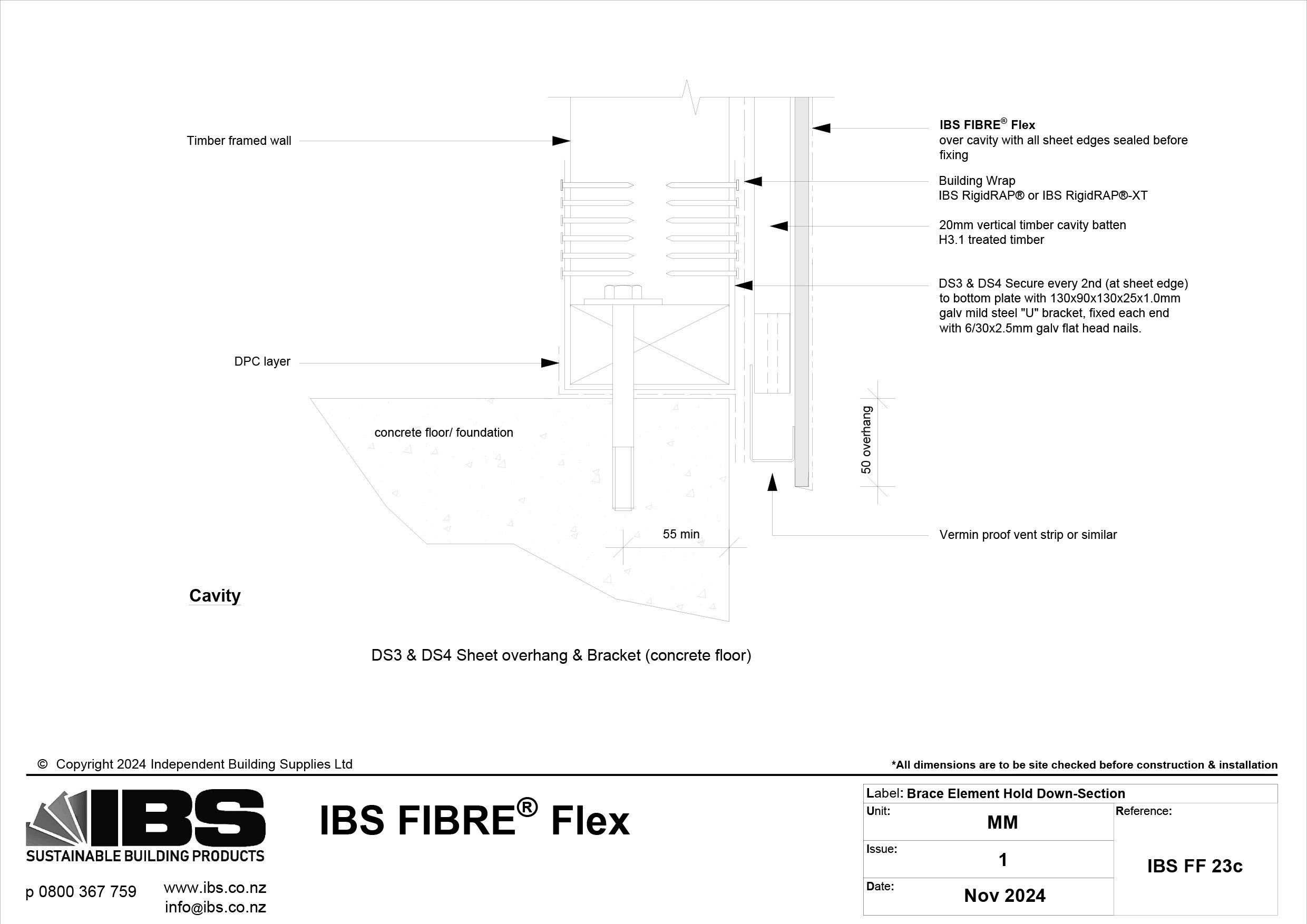 42 IBS FIBRE Flex Brace Element Hold Down Section IBS FF 23c