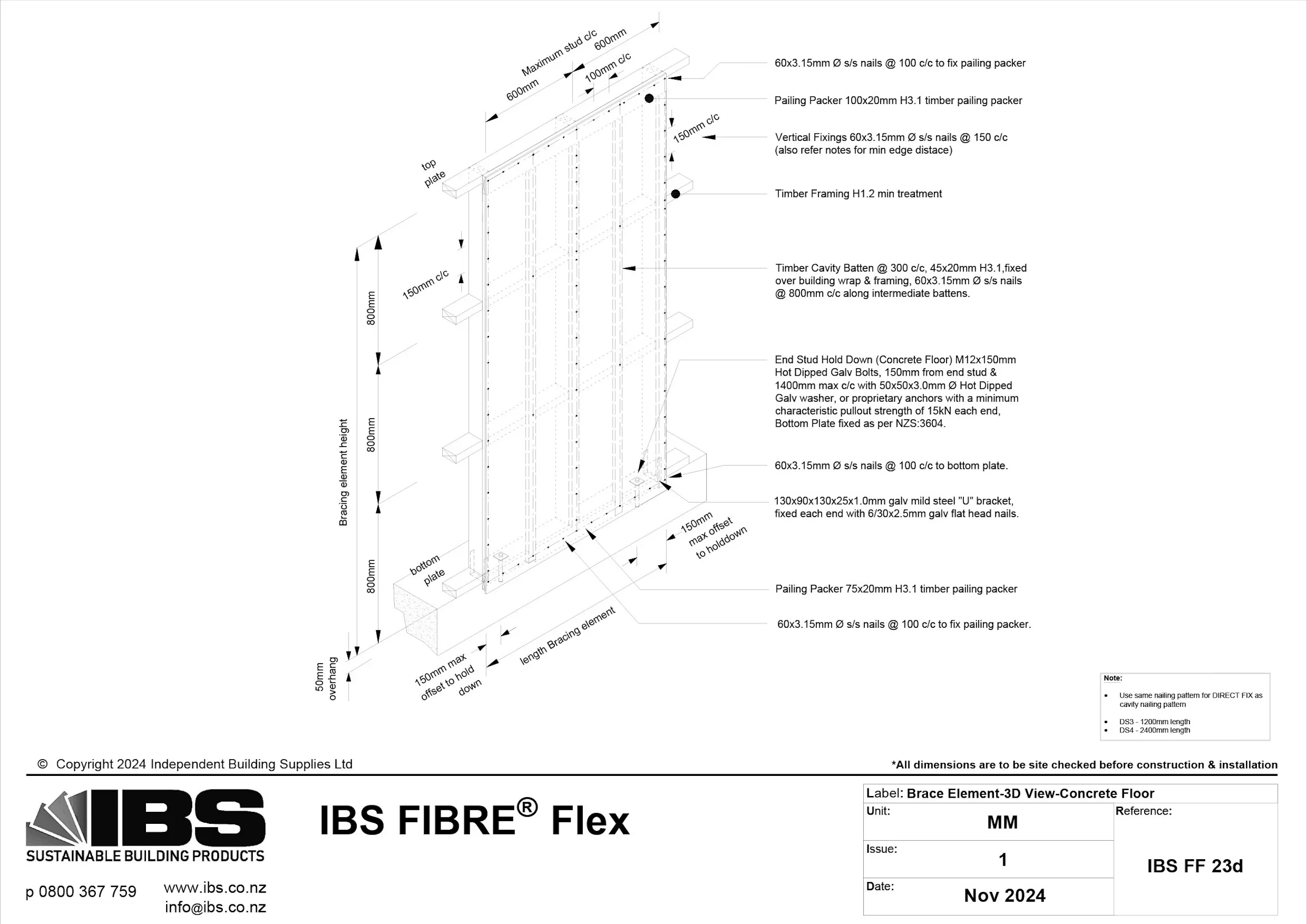 43 IBS FIBRE Flex Brace Element 3 D View Concrete Floor IBS FF 23d