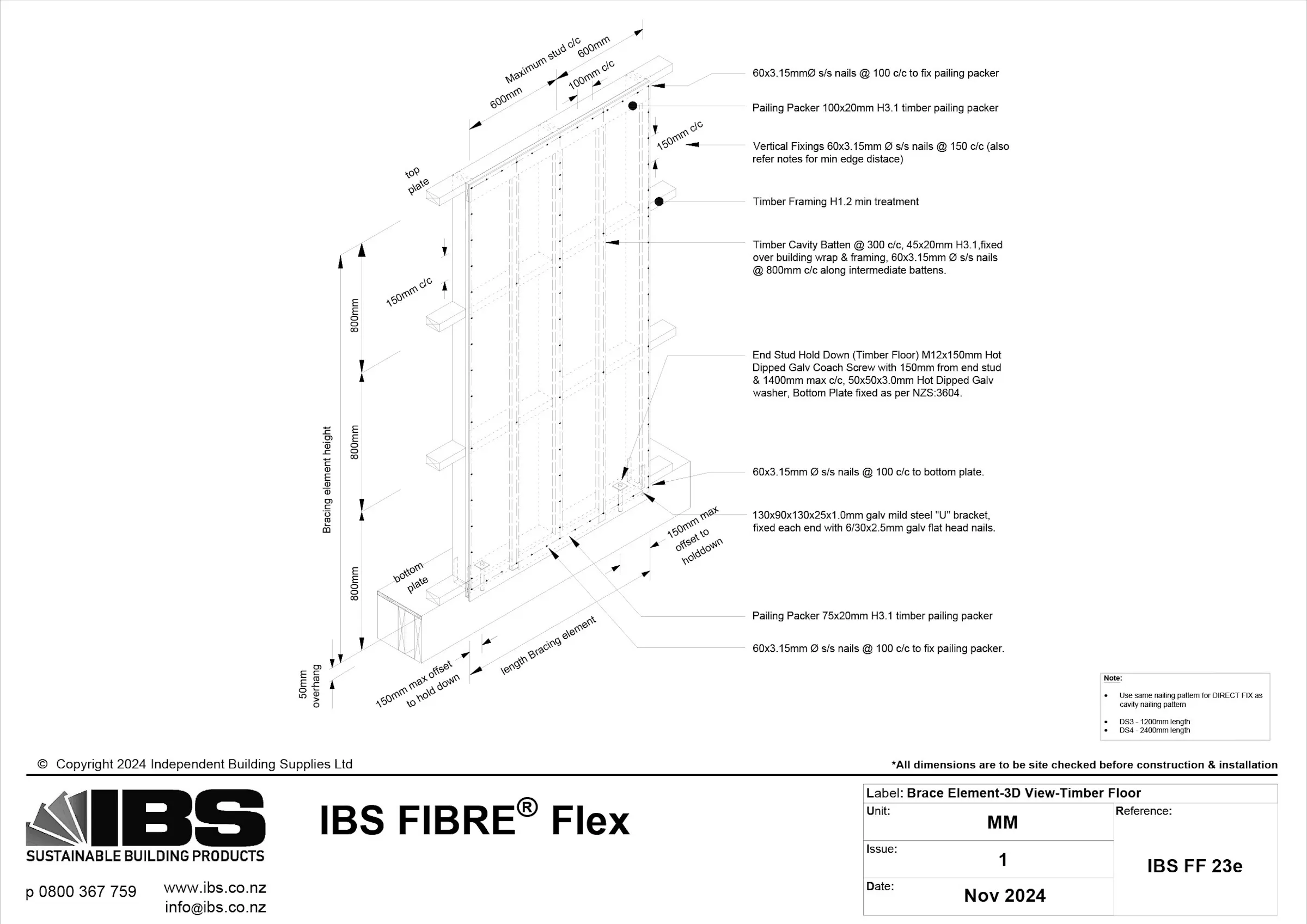 44 IBS FIBRE Flex Brace Element 3 D View Timber Floor IBS FF 23e