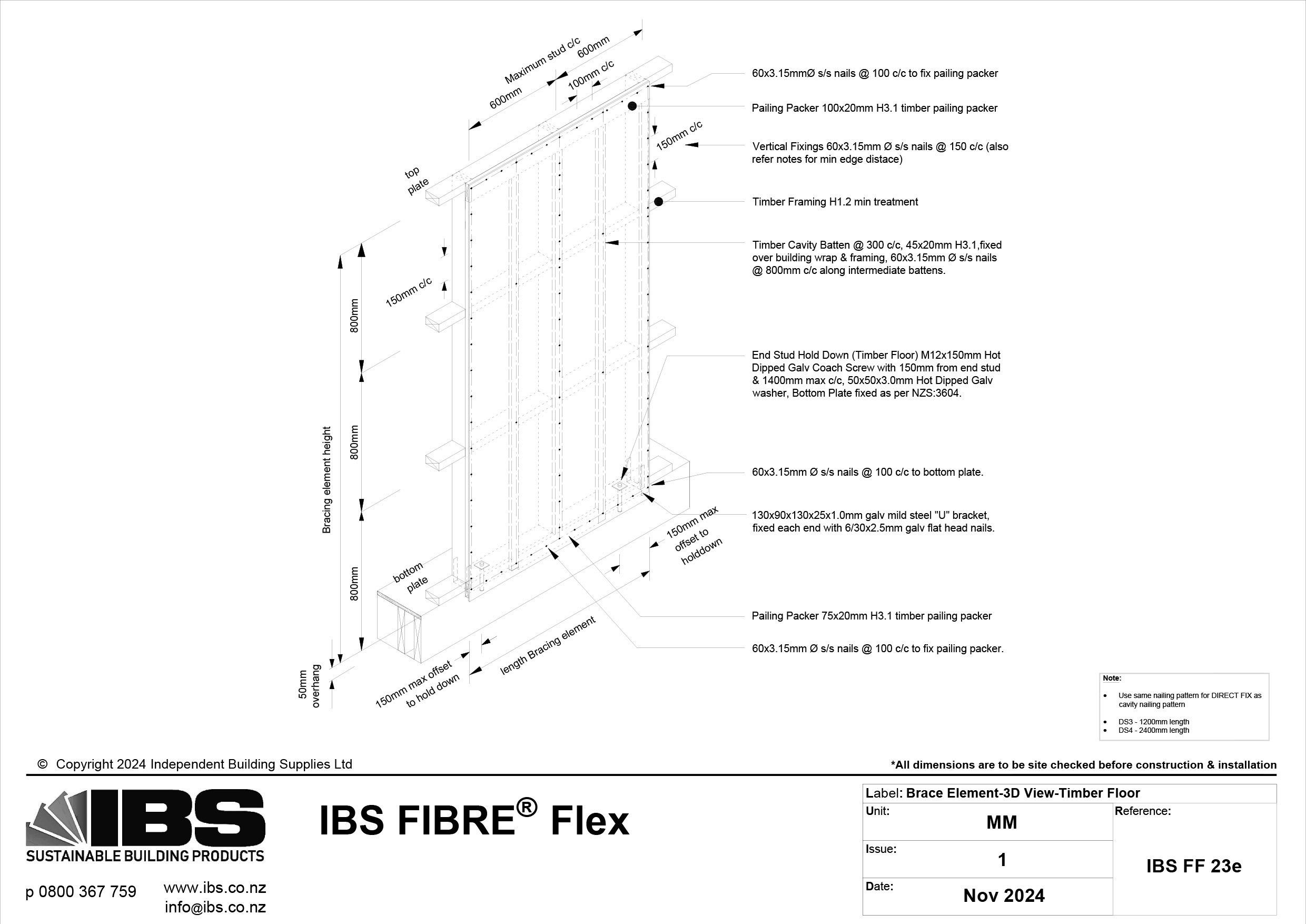 44 IBS FIBRE Flex Brace Element 3 D View Timber Floor IBS FF 23e